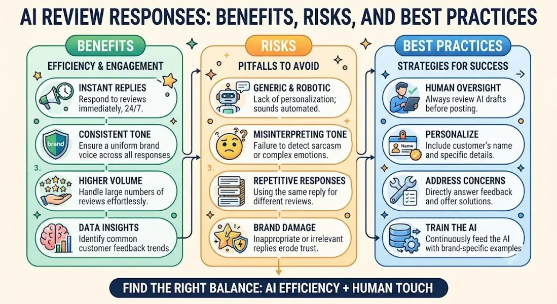 AI Review Responses: Benefits, Risks and Best Practices