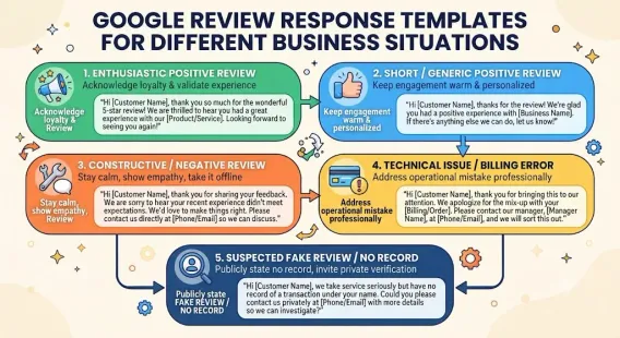 Google Review Response Templates for Different Business Situations