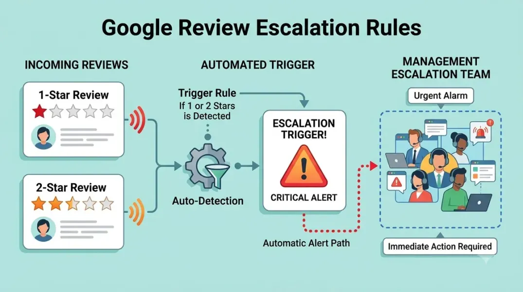 How to Create Escalation Rules for One-Star and Two-Star Google Reviews